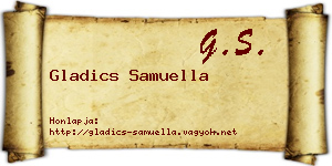 Gladics Samuella névjegykártya